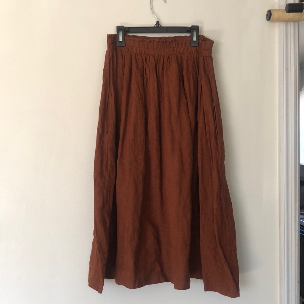 Pyne and Smith No. 11 copper linen skirt